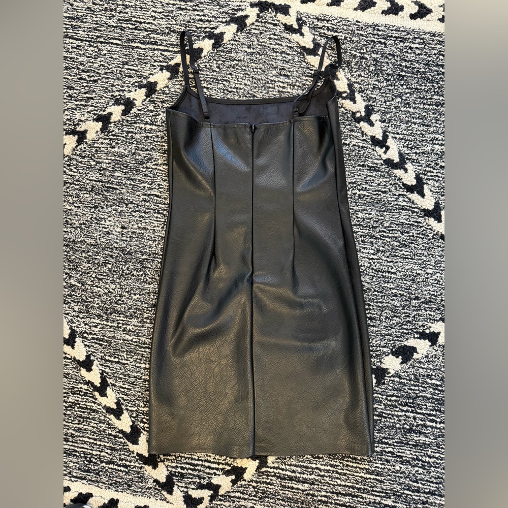 Good American Black Faux Leather Mini Dress Size M - Picture 6 of 10